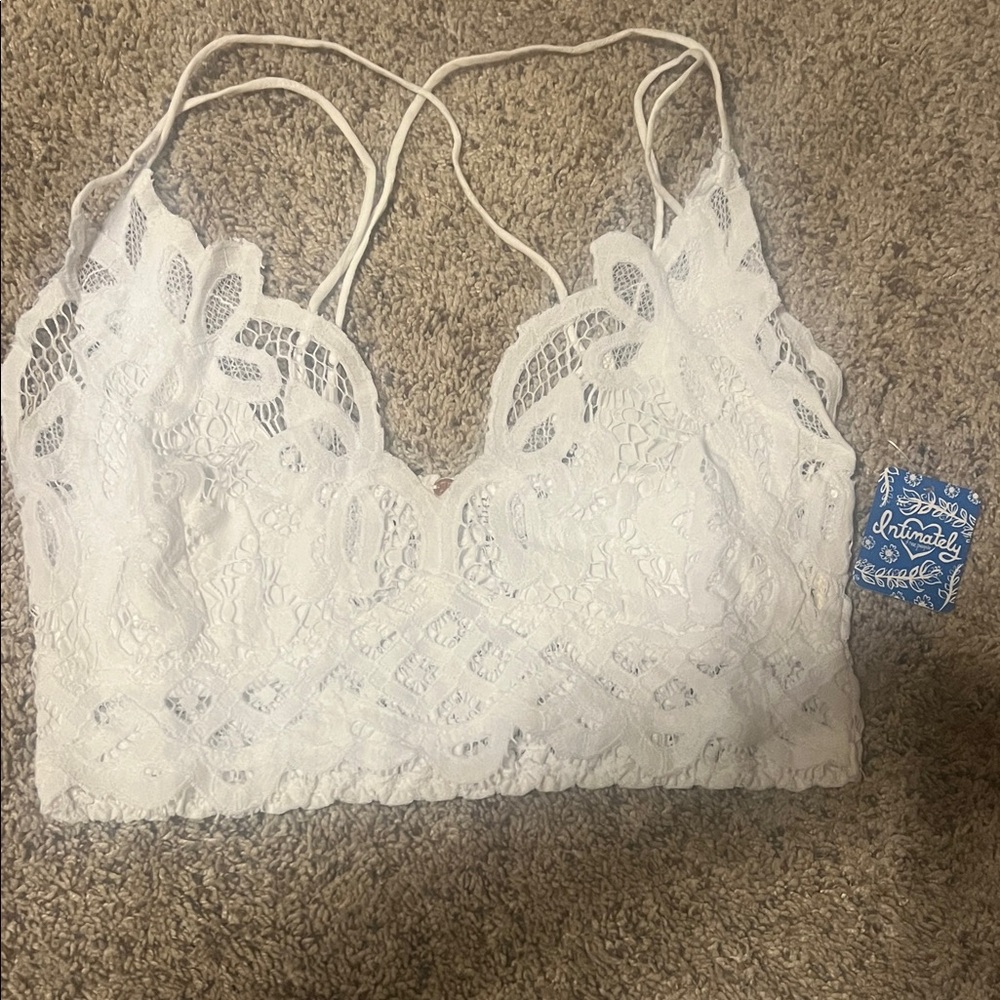 Free People White Lace Bralette